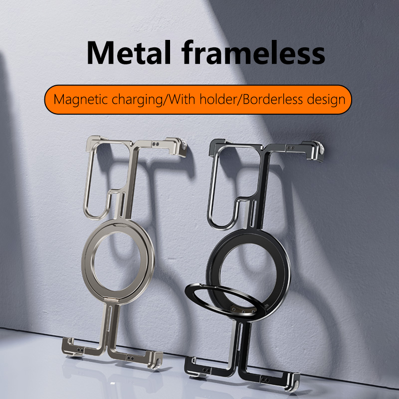 Metal Bumper Aluminum Frame Case - Metal Frameless Magnetic Holder Phone Case