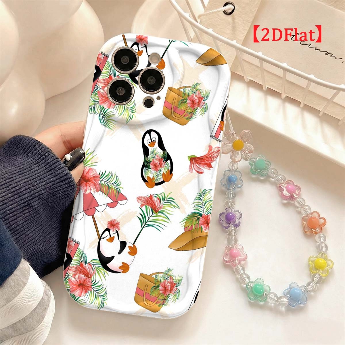 Cute Cartoon Wrist Strap Silicone Case - Cute Penguin Phone Case For iPhone