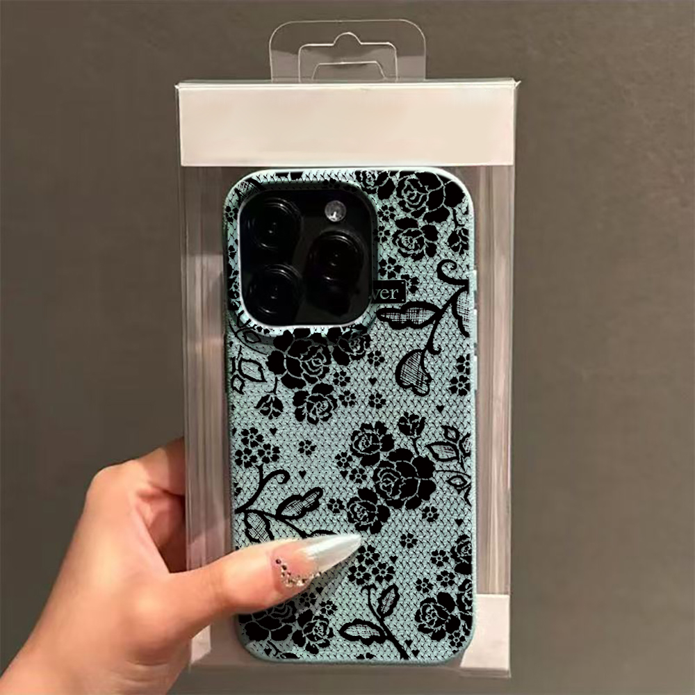 Elegant Black Lace Rose Floral - Vintage Floral Pattern Soft Case recension och pris