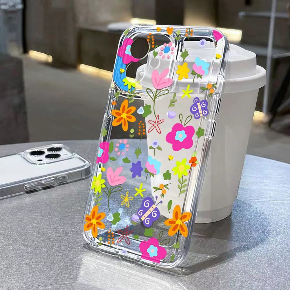 Colorful Flower Clear Phone Ca - Clear Shockproof Bumper Case recension och pris