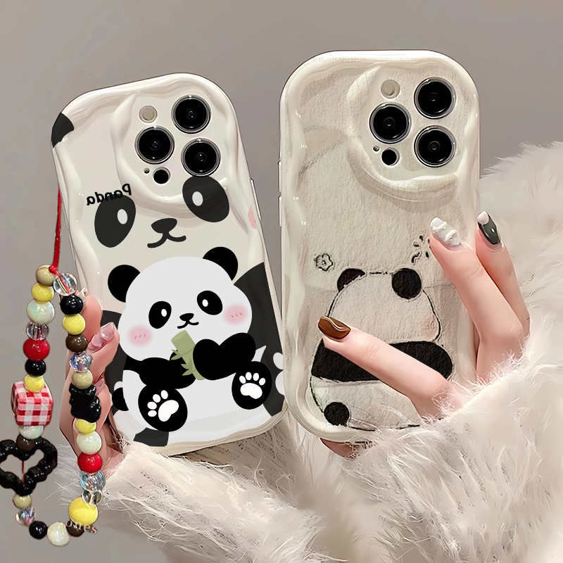 Cute Panda Wrist Strap Case Fo - Cute Cartoon Wrist Strap Silicone Case recension och pris
