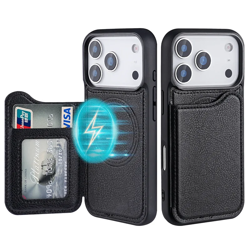 For Magsafe Magnetic Flip Leat - Leather Wallet Card Holder Phone Cover recension och pris