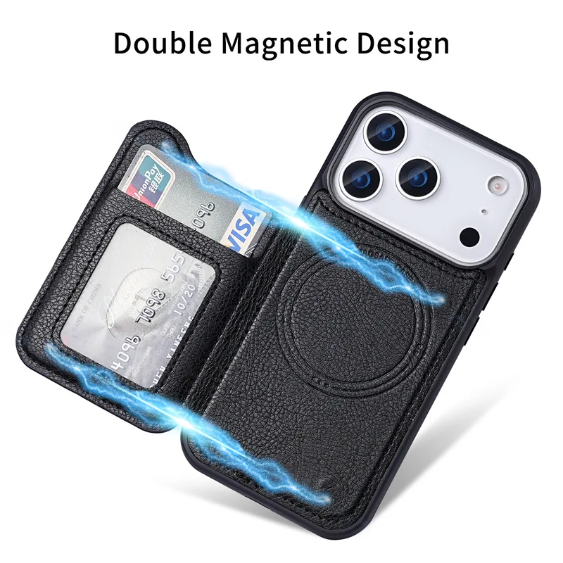 For Magsafe Magnetic Flip Leat - Leather Wallet Card Holder Phone Cover recension och pris