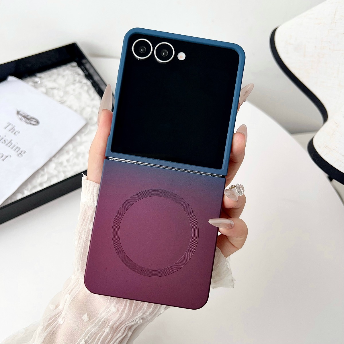 Gradient Liquid Silicone Soft  - Liquid Silicone Magnetic Phone Case recension och pris