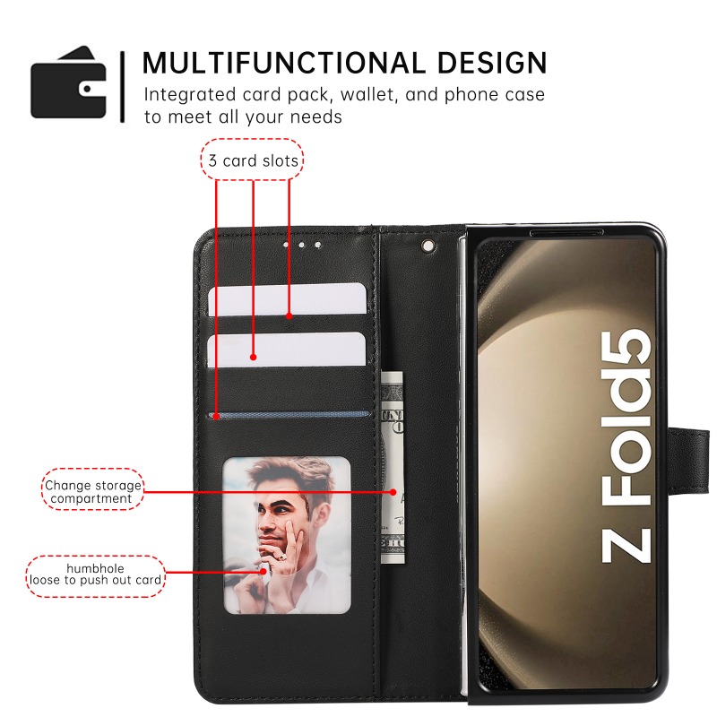 Leather Flip Phone Case for Sa - Leather Wallet Card Holder Phone Cover recension och pris