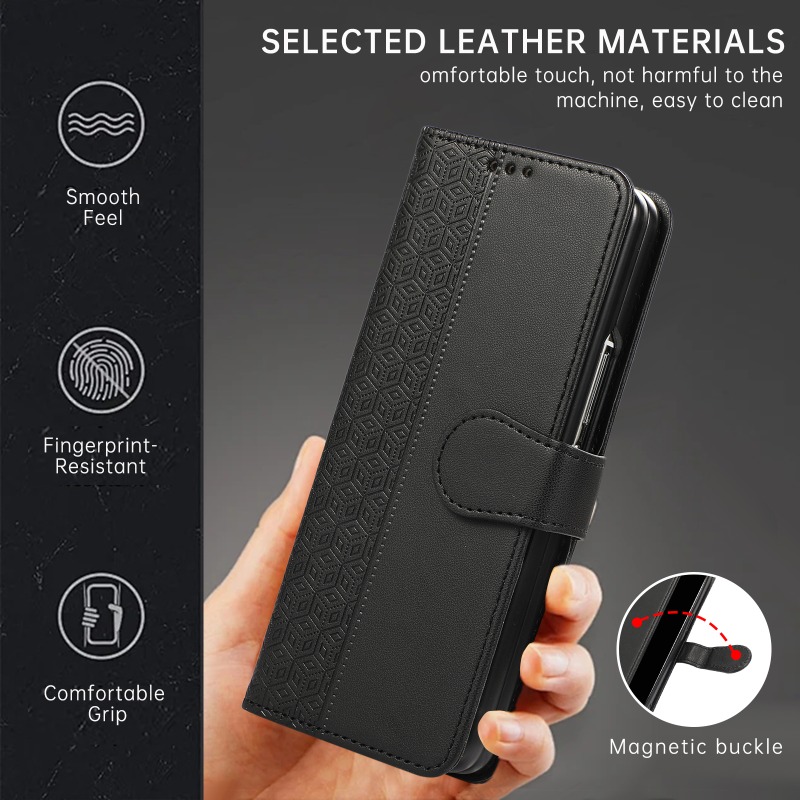 Leather Flip Phone Case for Sa - Leather Wallet Card Holder Phone Cover recension och pris