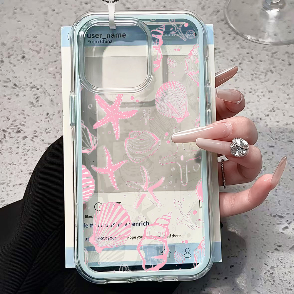 Summer Pink Seashell Clear Pho - Clear Shockproof Bumper Case recension och pris