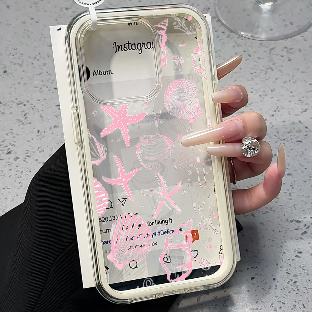 Summer Pink Seashell Clear Pho - Clear Shockproof Bumper Case recension och pris