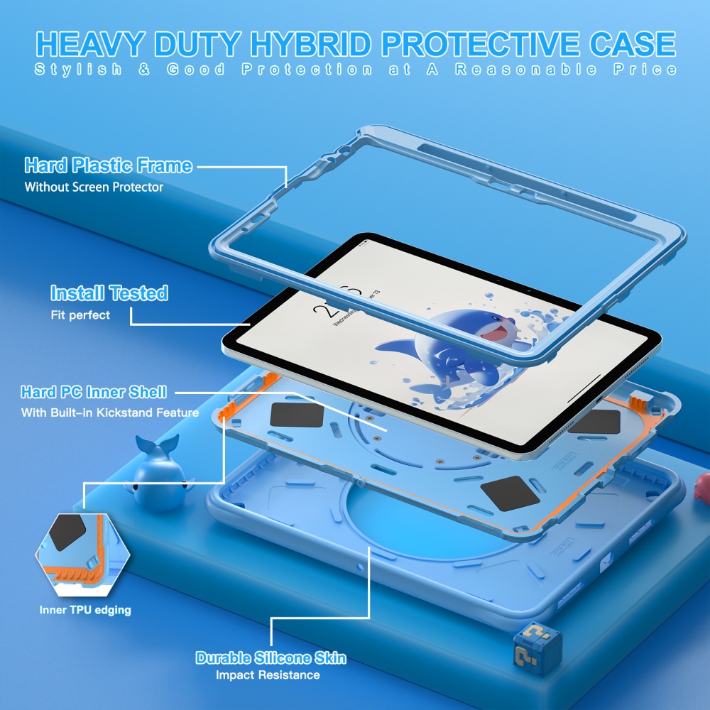 For iPad Mini A17Pro Mini6 Kid - Cute Cartoon Wrist Strap Silicone Case recension och pris