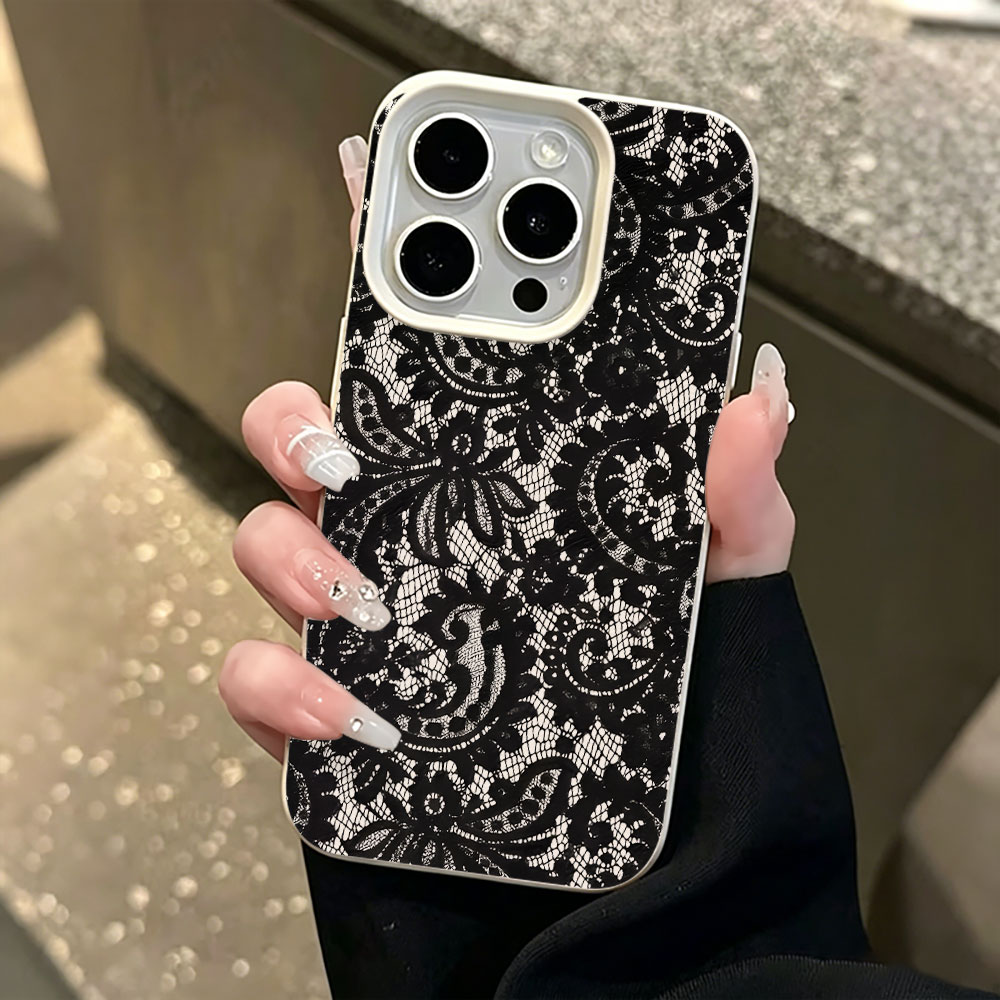 Black Vintage Floral Lace Lych - Vintage Floral Pattern Soft Case recension och pris