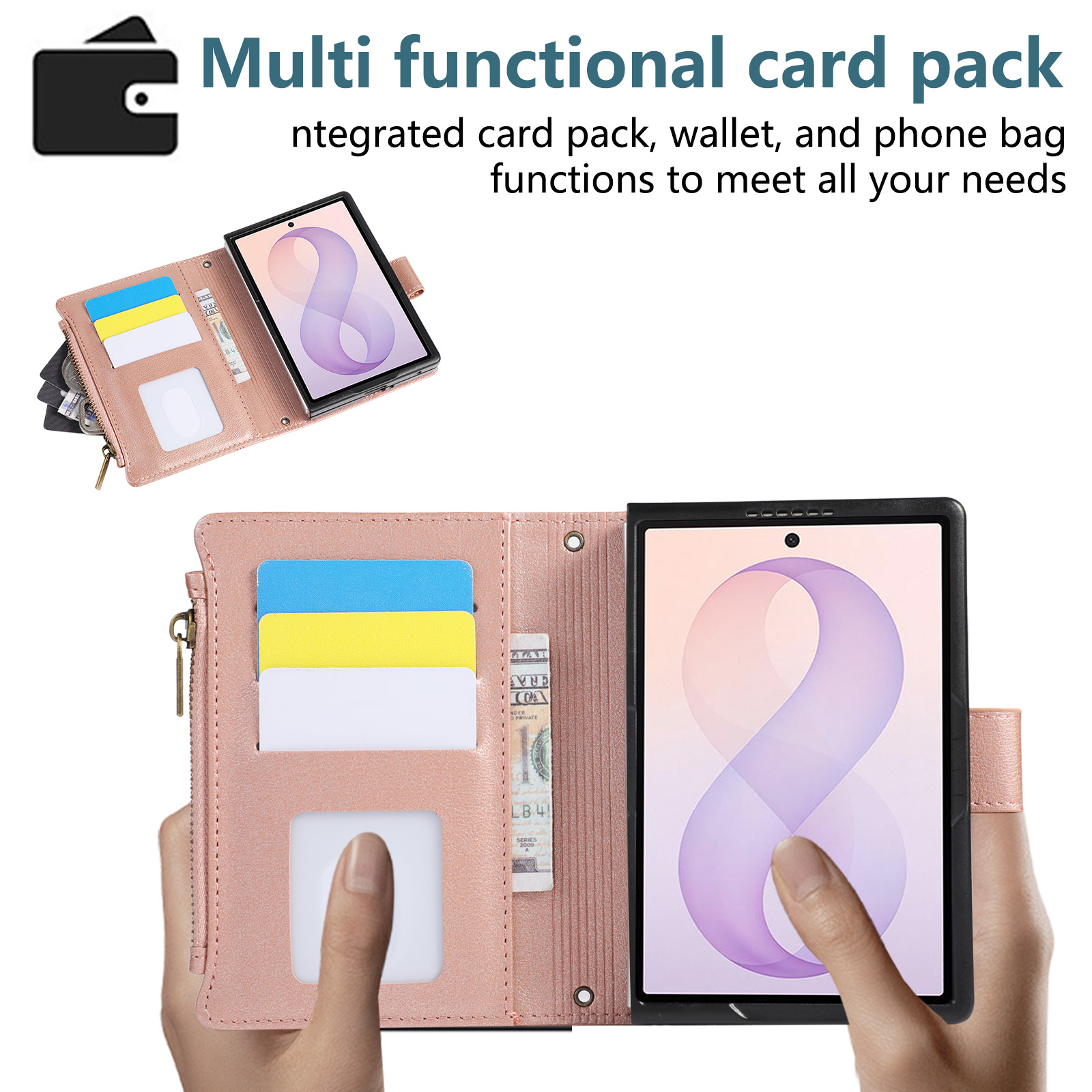 Crossbody Wrist Strap Wallet C - Leather Wallet Card Holder Phone Cover recension och pris